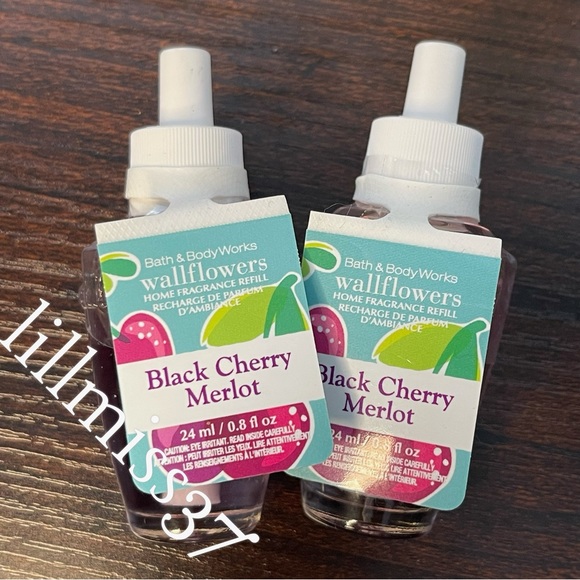 2X BLACK CHERRY MERLOT Bath & Body Works Wallflower Refill Bulb Bundle - Picture 2 of 4